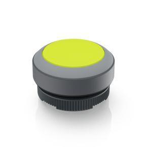 RAFI 1302700012408 | RAFIX 22 FS + , Leuchtdrucktaster, Blende flach, Bund rund, tastend, Frontring lichtgrau, Blende gelb