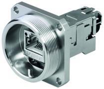 Telegärtner 100007379 | TOC Flanschset IP68, AMJ-S Modul T568B Cat.6A(IEC), Messing vernickelt