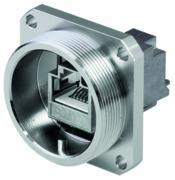 Telegärtner 100007381 | TOC Flanschset IP68, AMJ Kupplung K Cat.6, Messing vernickelt