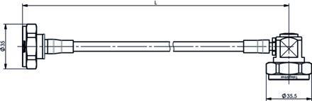 Telegärtner 100009647 | 7-16 auf 7-16 Jumper Kabel 1/4" IP67 Stecker-Winkelstecker
