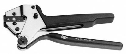 Telegärtner 100025794 | Crimpzange XM-Type G1 (RG-58C/U), G2 (RG-59B/U), RG-62A/U, 1.72/5.4/6.48, G5 (RG-223/U) mit 3-fach Einsatz (SW 1.72/5.4/6.48)