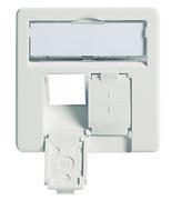 Telegärtner 100020622 | Zentralplatte komplett 50 x 50 für AMJ45 8/8 UP/0 und designfähige Modul-Aufnahme AMJ-S, alpinweiß