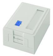 Telegärtner 100021371 | Modul-Aufnahme 46x64, 1-fach AP compact unbestückt mit Schutzklappe, Beschriftungsfenster