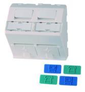 Telegärtner 100021424 | Modul-Aufnahme 45x45, 2-fach unbestückt, 45 Grad Auslass, für OBO Träger MT3/45, MT4/45