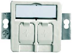 Telegärtner 100021416 | Modul-Aufnahme 50x50, 2-fach UP/50 BR/Unterflur unbestückt, alpinweiß