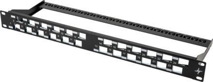 Telegärtner 100021505 | 19" Modulträger 1HE, gewinkelt für 24 AMJ Module, schwarz