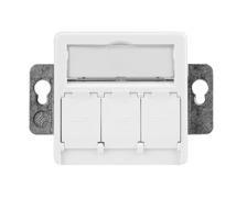 Telegärtner 100021419 | designfähige Modul-Aufnahme AMJ-S 3-fach UP/50 flex ohne AMJ-S-Module