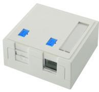 Telegärtner 100021372 | Modul-Aufnahme 68x64, 2-fach AP compact unbestückt mit Schutzklappen, Beschriftungsfenster