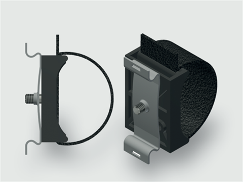 Lütze 380251.0010 | KBS Klettbandsockel Hutschiene, 1VPE=10 Cabinet / Zubehör / Kunststoffteile / Klettbandsockel