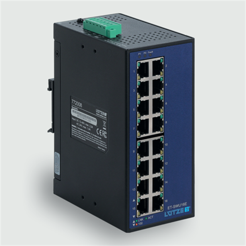 Lütze 772008 | ET-SWU16E Industrial Ethernet Unmanaged Switch