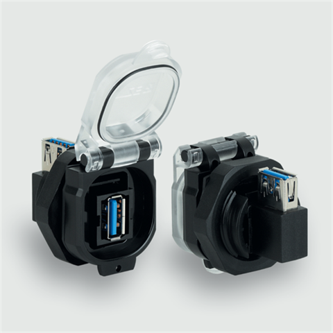 Lütze 493115 | USB-3.0 A/A F/F 90° PC Wanddurchführung / USB / USB