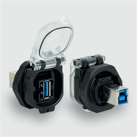 Lütze 493117 | USB-3.0 A/B F/F 180° PC Wanddurchführung / USB / USB
