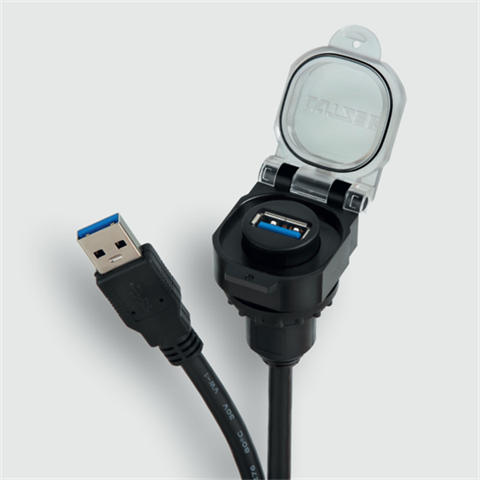 Lütze 490219.0500 | USB-3.0 A/A F/M 5,0m PVC KD Wanddurchführung / USB / USB