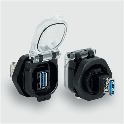 Lütze 493112 | USB-3.0 A/A F/F 180° PC Wanddurchführung / USB / USB