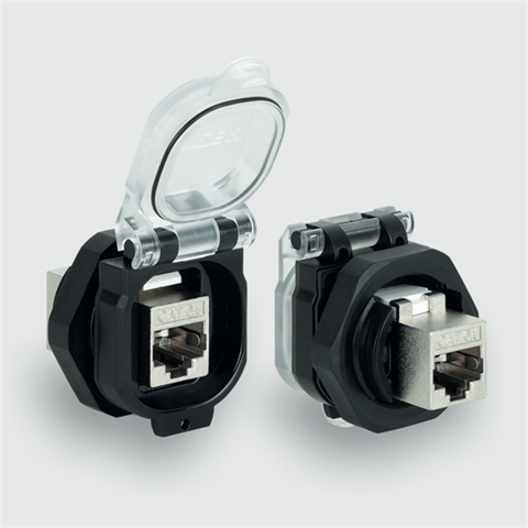 Lütze 493077 | RJ45 F/F 180° Cat.6A PC Wanddurchführung / Schnittstellenmodul / Schnittstellenmodul