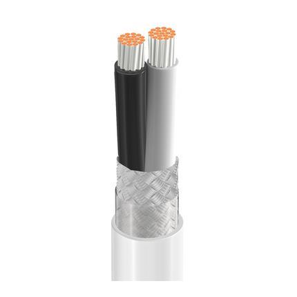 Belden Cable 83320E 009100 | 20 AWG Litzen (19 x 32) versilberte Kupferleiter, verkabelt und farbcodiert, extrudierte TFE-Teflon®-Isolierung, versilberter Kupfergeflechtschirm (85 % Abdeckung), mit TFE-Teflonband umwickelter Mantel.
