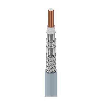Belden Cable 3094A F2V2000 | 14 AWG massiver blanker Stahlleiter mit Kupferbeschichtung, gasinjizierte Polyethylenschaumisolierung, Duobond® IV-Vierfachabschirmung (100 % Abdeckung), PVC-Ummantelung.