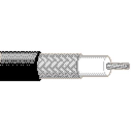 Belden Cable 9221 010500 | 30 AWG Litze (7x38) .012" verzinnter Kupferleiter, Isolierung aus HDPE-Schaum, Abschirmung aus verzinntem Kupfergeflecht (90 % Abdeckung), PVC-Mantel.