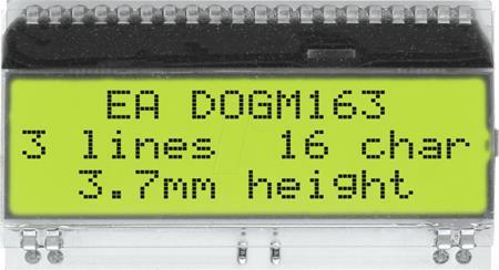 Display Visions EA DOGM163E-A | 3x16 DOG Textdisplay