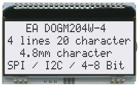 Display Visions EA DOGM204W-A | 4x20 DOG Textdisplay