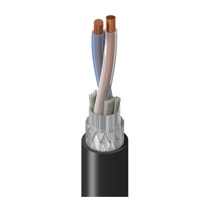 Belden Cable 9860 0101000 | Twinax 124Ω, 1 Paar 16AWG (massiv) blankes Kupfer, PO-Isolierung, Gesamtabschirmung aus Duofoil®+verzinntem Kupfergeflecht (90 %), PVC-Außenmantel, CMX