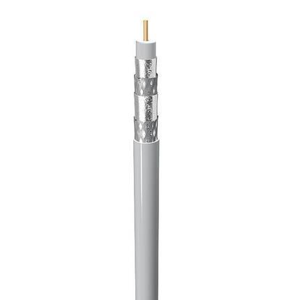 Belden Cable 7916A 010U1000 | Serie 6, 18 AWG massiver .040" blanker Kupferleiter, gasinjizierte Polyethylenschaumisolierung, Duobond® + Aluminium-Geflechtschirme (60 % und 40 % Abdeckung), PVC-Ummantelung (schwarz oder weiß).
