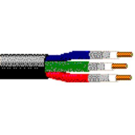 Belden Cable 7794A B591000 | Digitales Koaxialkabel, Riser-CMR, 3-RG59 20 AWG, massive blanke Kupferleiter, HDPE-Schaumkern, Duofoil® +95 % verzinntes Kupfergeflecht, PVC-Mantel