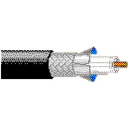 Belden Cable 9209 010U500 | 23 AWG massiver .022" blanker Kupferleiter, Polyethylenisolierung, Duofoil® + verzinnter Kupfergeflechtschirm (95 % Abdeckung), Polyethylenmantel.
