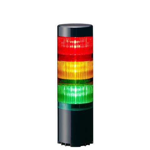 PATLITE LR6-3USBK-RYG | USB-Signalsäule, schwarz, 3 Etagen, USB-Bus-Stromversorgung, 60 mm, Direktmontage, IP65
