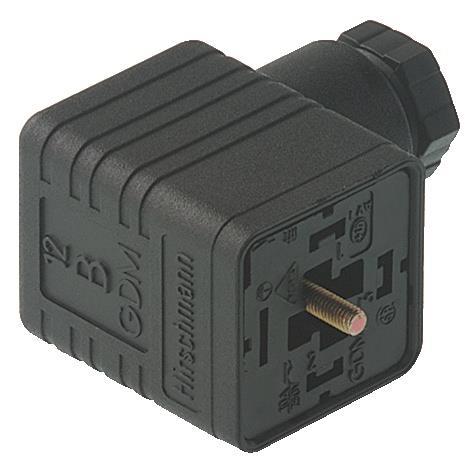 Hirschmann 931236100 | GDM 2009 J black Ventilsteckverbinder Bauform A