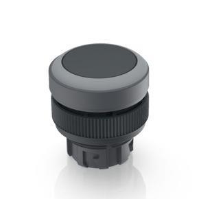 RAFI 1302401010108 | RAFIX 22 QR, Drucktaster, Blende flach, Bund rund, tastend, Frontring lichtgrau, Blende schwarz