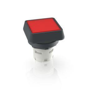 RAFI 1300700011306 | RAFIX 16, Leuchtdrucktaster, flache Blende, Bund quadratisch, Blende rot