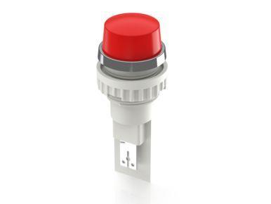 RAFI 1630180011301 | Signalleuchte mit Lampenfassung, BA 9s, 18.2 mm, Blende rund, 250 V, Blende rot, Flachsteckanschluss 6,3 x 0,8 / 2 x 2,8 x 0,8 verzinnt