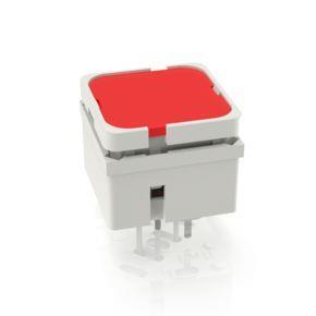 RAFI 3142007410000 | RF 15 H, Silber, Vollausleuchtung 2 LED, 2,9 ± 0,6 N, Leuchtmittel rot, Blende rot, 1 S