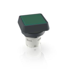RAFI 1300702510500 | RAFIX 16, Drucktaster, flache Blende, Bund quadratisch, Blende grün