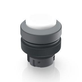 RAFI 1302402011008 | RAFIX 22 QR, Leuchtdrucktaster, Blende vorstehend, Bund rund, tastend, Frontring lichtgrau, Blende weiß