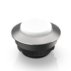 RAFI 1302902212200 | RAFIX 30 FS+, Leuchtdrucktaster, Bund rund, Blende vorstehend, tastend, Frontring Edelstahl, Blende weiß