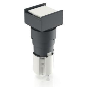 RAFI 1151083760000 | LUMOTAST 75 IP65, Leuchtdrucktaster, Bund quadratisch, Blende flach, rastend, 1 Ö + 1 S