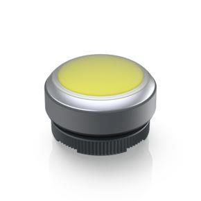 RAFI 1302700052408 | RAFIX 22 FS + , Leuchtdrucktaster mit Schutzkappe, Bund rund, tastend, Frontring lichtgrau, Blende gelb