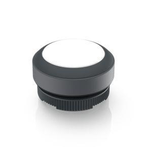 RAFI 1302700112201 | RAFIX 22 FS + , Leuchtdrucktaster, Blende flach, Bund rund, rastend, Frontring schwarz, Blende weiß