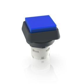 RAFI 1300700511607 | RAFIX 16, Leuchtdrucktaster, vorstehende Blende, Bund quadratisch, Blende blau