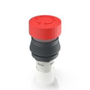 RAFI 1300741210301 | RAFIX 16, Not-Halt, Bund rund, Rückstellung durch Drehen, Pilzkopf rot