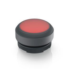 RAFI 1302700052301 | RAFIX 22 FS + , Leuchtdrucktaster mit Schutzkappe, Bund rund, tastend, Frontring schwarz, Blende rot
