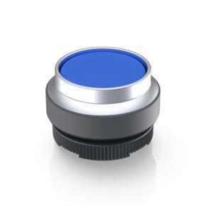 RAFI 1302704212600 | RAFIX 22 FS + , Leuchtdrucktaster, Frontring vorstehend, Bund rund, tastend, Frontring silbermetallic, Blende blau