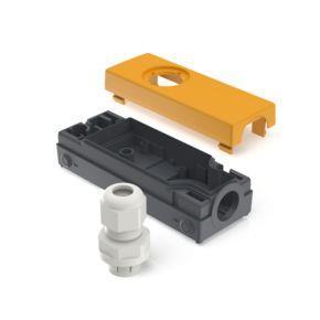 RAFI 1208103100000 | E-BOX modular, Gehäuse, 35 V, 22,3 mm, seitlich M16, gelb