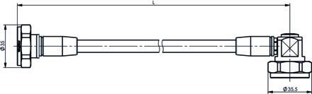 Telegärtner 100010150 | 7-16 auf 7-16 Jumper Kabel 3/8" IP67 Stecker-Winkelstecker