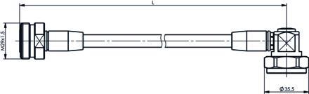 Telegärtner 100009634 | 7-16 auf 7-16 Jumper Kabel 3/8" IP67 Buchse-Winkelstecker