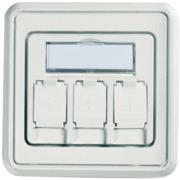 Telegärtner 100021410 | Modul-Aufnahme 80x80, 3-fach/BR unbestückt, alpinweiß