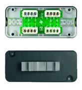 Telegärtner 100023277 | Einfach-Verbindungsmodul für geschirmte und ungeschirmte Installationskabel, mit Tragschienenadapter