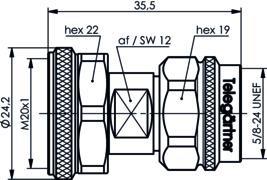 Telegärtner 100024212 | Adapter N auf 4.3-10, Sti-Sti, Hand Screw Type